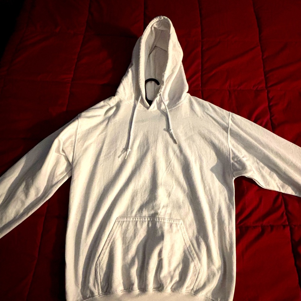 All white hoodie